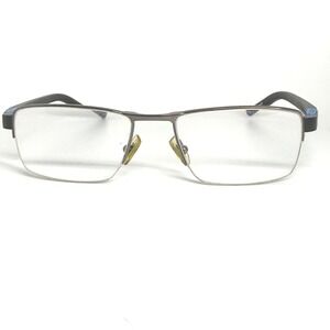 OGA 10005O GN02 Eyeglasses Frames Grey Blue Rectangular Half Rim 54-18-145 21990